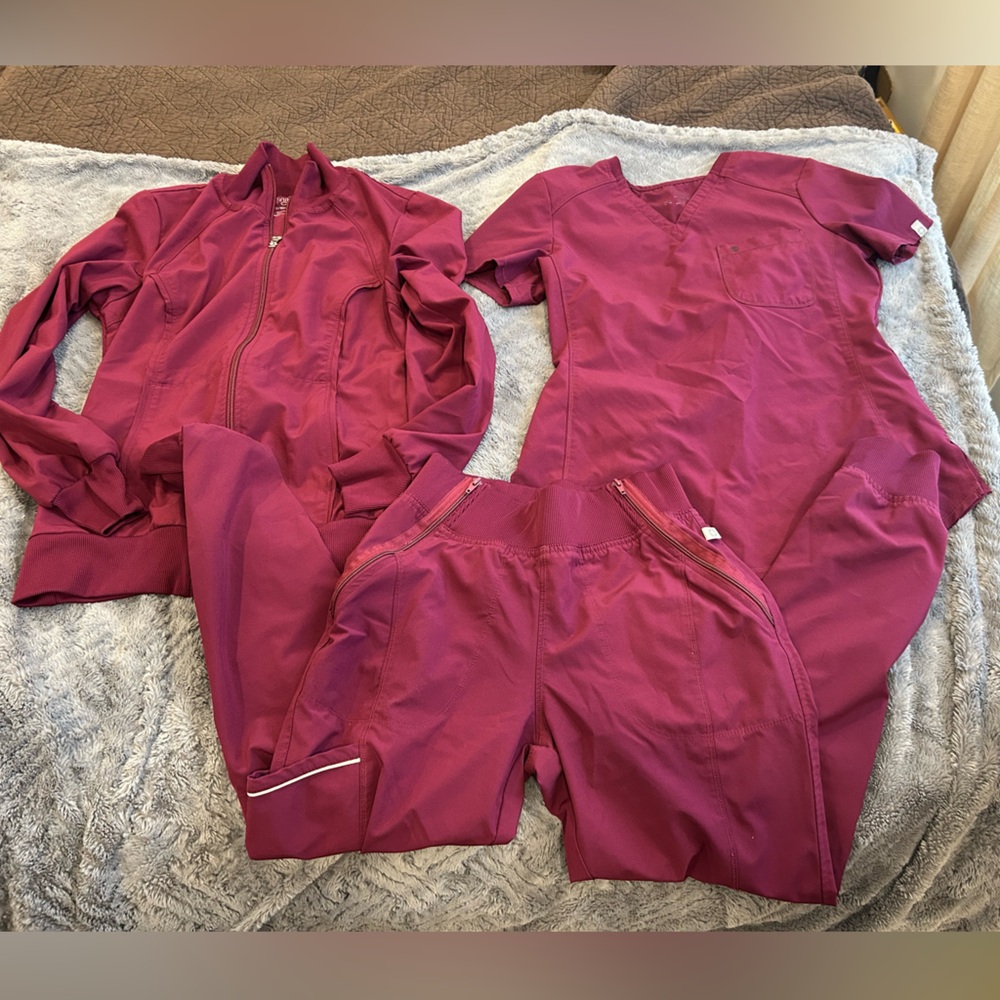 ♾️ Cherokee Infinity 3-Piece Scrub Set | XS | Top, Jogger Pants & Zip Jacket
